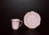 Tasse mit Untertasse Amis 158, rosa Porzellan.
