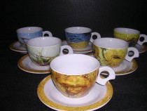 Tasse und Untertasse Dova Van Gogh Kaffee / Tee 160 mm. 6pcs