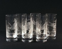 Glass Crystal Long Vögel 2001/00001/350P 6 St.