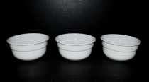 Suppenschüssel 0,4 l. 3 Stück, weißes Porzellan