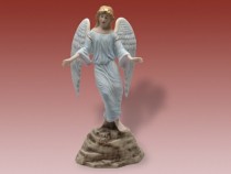 Porzellan-Skulptur von Engel Dekoration Bisque und Saxe.