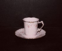 Tasse mit Untertasse Amis 158, rosa Porzellan.