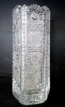 Vase aus geschliffenem Kristall sechseckig 57001 25cm